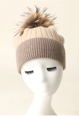 High Quality Knit Women Winter Cashmere Hats with POM 1