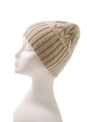 Korea Style Knitting Pattern Pure Cashmere Cable Hat 1
