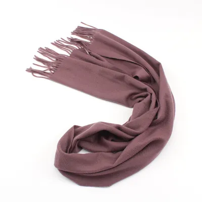 Plain Wool Scarf with Tassels 1