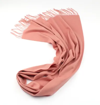 Solid Colour Pink Wool Scarf 1