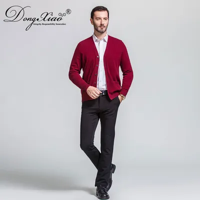 Wholesale Pure Cashmere V Neck Cardigan Men