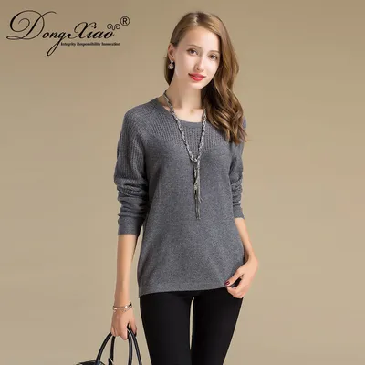Round Neck Wool Cashmere Sweater Hollow out Design 1
