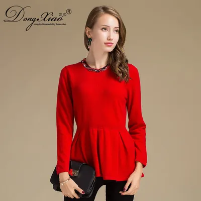 Slim Fit Short Skirt Women Wool Cashmere Pullover 1