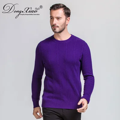 Slim Fit Wool Cashmere Warm Round Neck Sweater 1