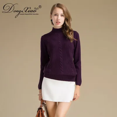 Roll Neck Thick Winter Womens s Wool Cashmere Pullover Sweater 1