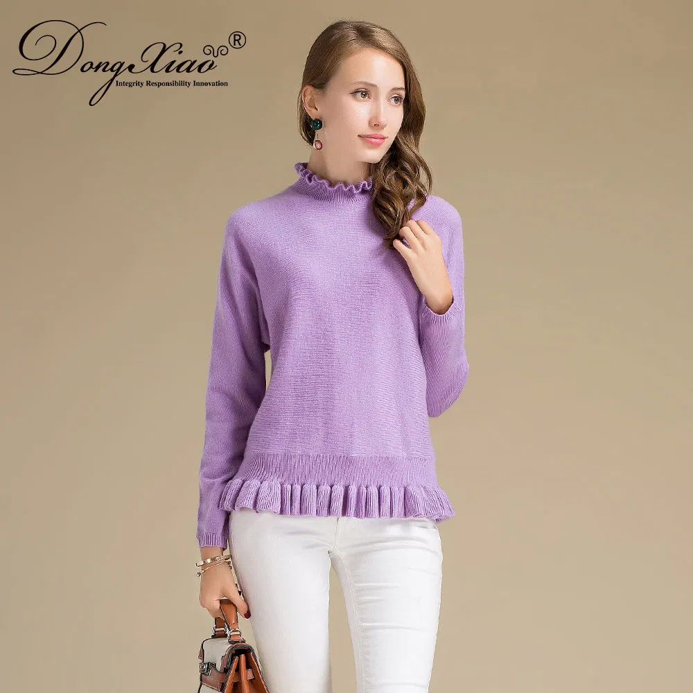 Stylish Collar Super Soft Cashmere Blended Sweater for Girls 2