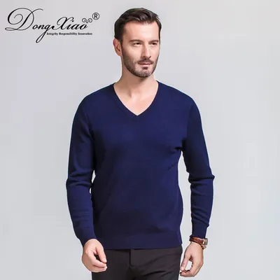Worsted 16gg Long Sleeve Inner Wear Cashmere Sweater for Men 1