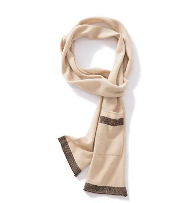 2020 New Design Long Knitted Cashmere Scarf with Pocket 1