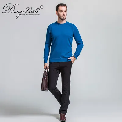 Pure Cashmere Crew Neck Sweater for Men 1