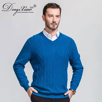 Fashion Cable Pullover Cashmere Sweater Knitted Men 1