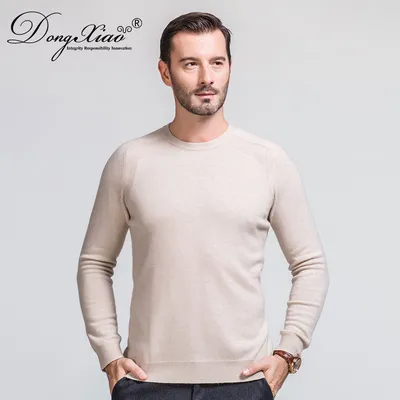 Men s Crew Neck 100 Cashmere Knitted Sweater 1