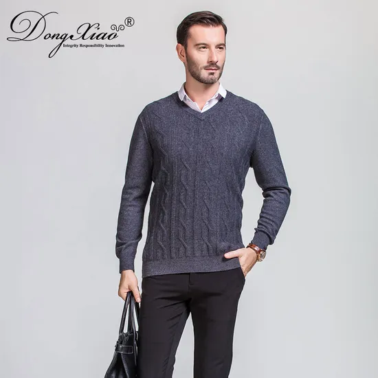 Wholesale V Neck Long Sleeve Winter Casual Sweater Men 1