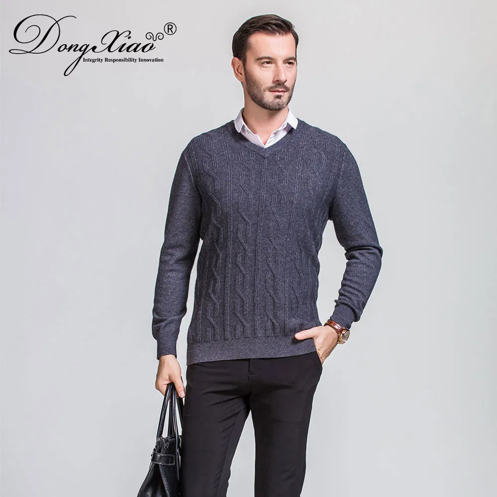 Wholesale V Neck Long Sleeve Winter Casual Sweater Men 2
