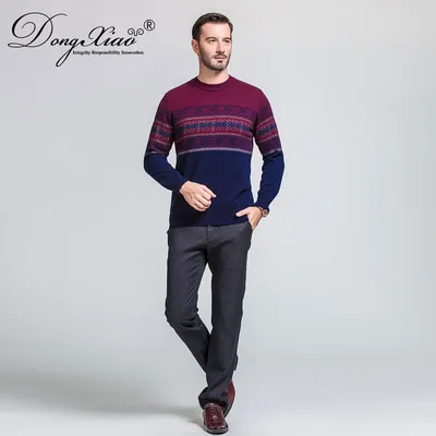 2020 Fashionable Plain Knit Men s Christmas Sweater 1
