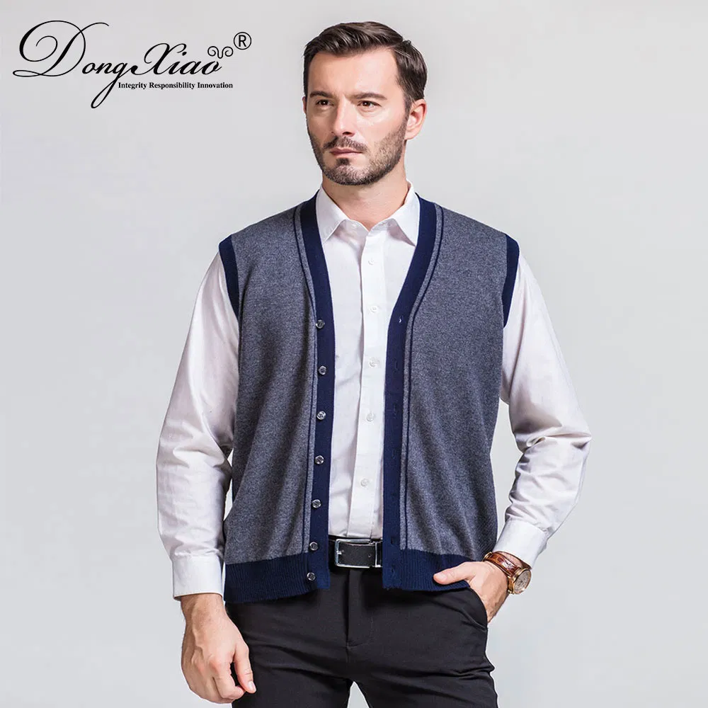 Business Wear V Neck Knitted Vest Sweater Manufacturer 2