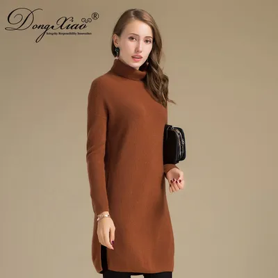 Winter Warm Turtleneck Long Style Wool Cashmere Sweater Pullover 1