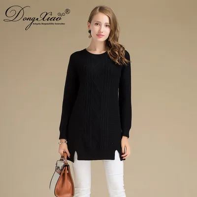 Wholesale Thick Long Women Cashmere Wool Pullover Sweater 1