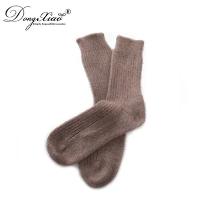 Wholesale Thickness Rib Knitted Men Cashmere Socks 1