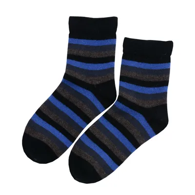 Fashion Colour Stripe Knit Pure Cashmere Socks 1