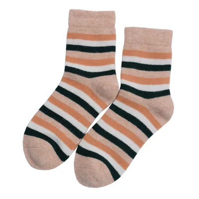 Brand Stripe Color Knit Cashmere Socks Girl 1