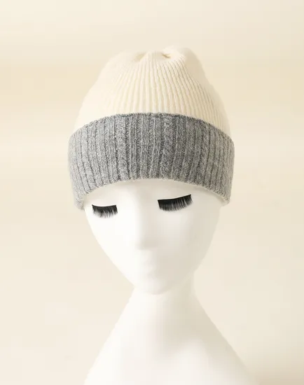 Men s Ribbed Knitted 100 Pure Cashmere Beanie Hat 1