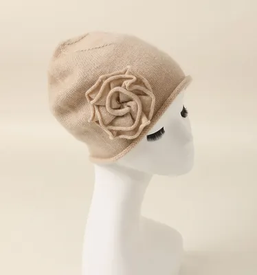 Lady Winter Beanie Pure Cashmere Knitted Hat 1