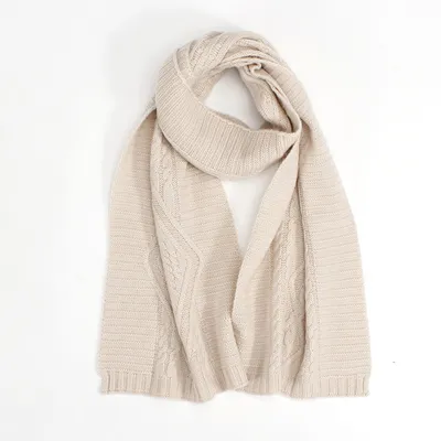 Winter Knitted Scarf 100 Cashmere Solid Color Scarf 1