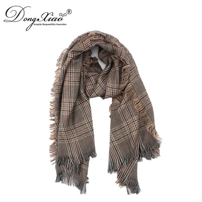 New Arrival Cashmere Tartan Scarf Wholesale with Four Side Tassel 1