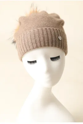 Custom Warm Soft Cashmere Women Beanie Ladies POM Hat 1