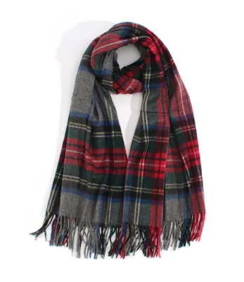 100 Cashmere Thick Winter Tartan Blanket Scarf 1