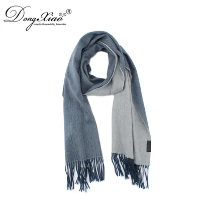 Cowboy Blue Color Double Size Cashmere Scarf 1