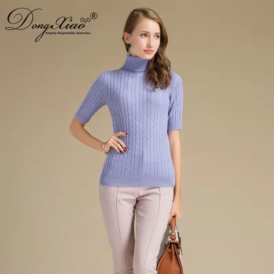 Fashion Style Cable Knitted Cashmere Wool Pullover Sweater 1