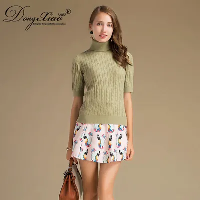 Autumn Cable Pattern Slim Fit Cashmere Pullover Sweater 1