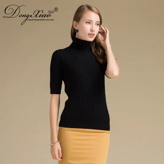 Computerized Cable Knitted Cashmere Pullover Sweater for Women 1