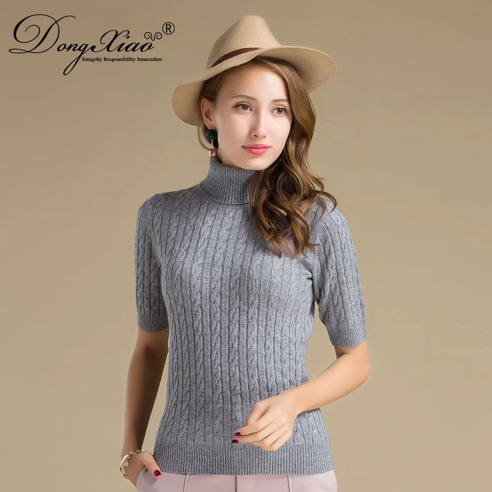 Fashion European Style Turtleneck Cable Sweater for Lady 2