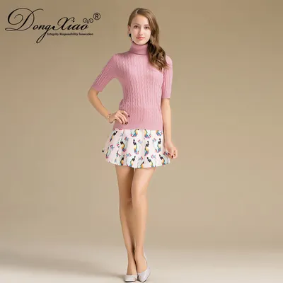 High Quality Knitted Turtleneck Christmas Women Cashmere Sweater 1