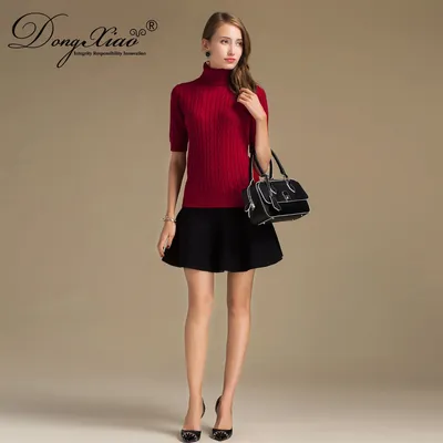 Ladies Slim Fit Turtleneck Wool Cashmere Sweater 1