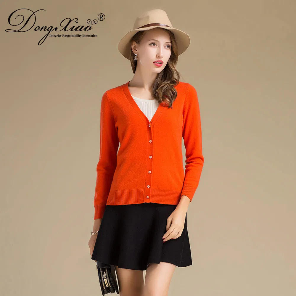 Short Knitted Button Cashmere Cardigan Sweater Women 2