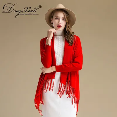 Custom Knitted Sweater Shawl Collar Wool Cashmere Poncho 1