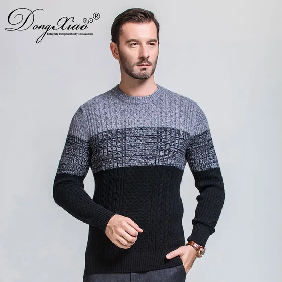 Cashmere Wool Blended Cable Knitting Knitwear Men Sweater 1