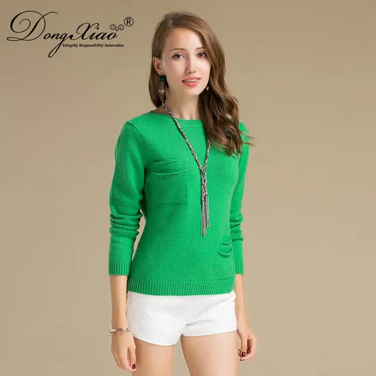 Latest New Style Sweater Girls Pocket Design Pullover 1
