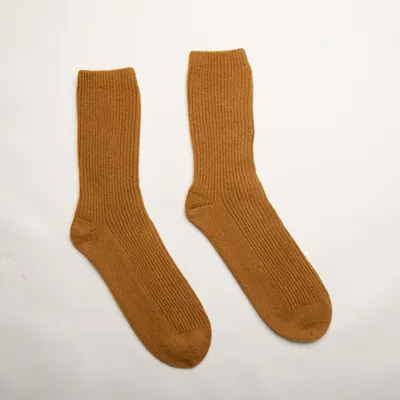 Hot Sale Candy Color Pure Cashmere Women Rib Socks 1