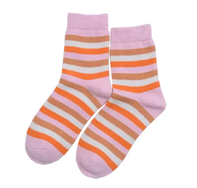 Colourful Strpes Knitting Style Cashmere Wool Socks 1