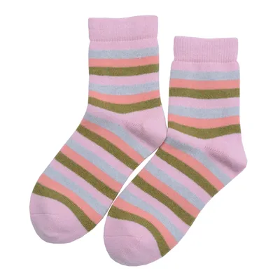 Colourful Stripes Pattern Pure Cashmere Socks 1