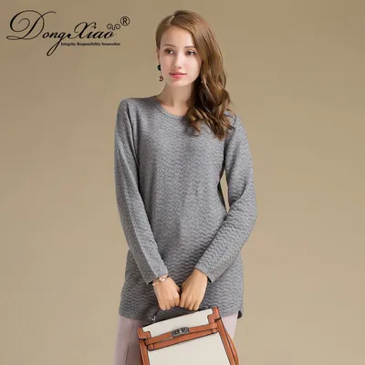 Wave Knitting Pattern Ladies Winter Long Sweater 1
