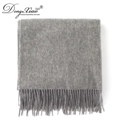 Winter Pure Color Scarf 100 Wool Shawl 1