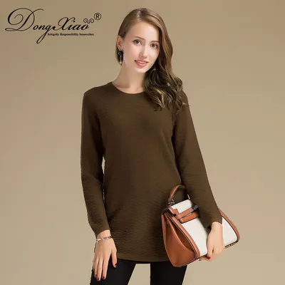 Cashmere Wool Old Ladies Round Neck Sweater with Button 1