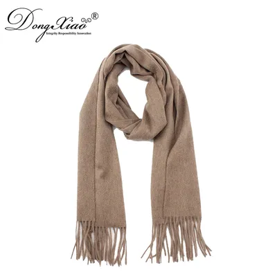Europe Style Natural Brown Fiber Long 100 Wool Scarf 1