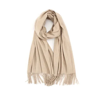 Wave Pattern Woven Blanket Scarf Pure Cashmere 1