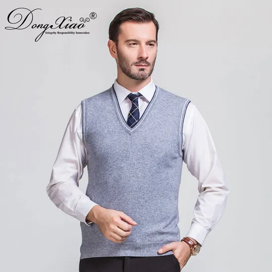 Wholesale Knitting Patterns Wool Cashmere Sweater Vest for Men 1